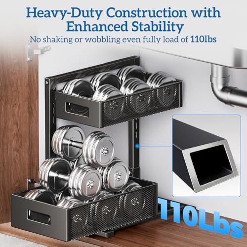 Under Sink Organizer for Bathroom & Kitchen, Under Cabinet Storage Shelf, Bathroom Cabinet Organizer Vanity Drawer Pantry Organization, Multi-Purpose Under Sink Slide Out Storage Shelf - view 4