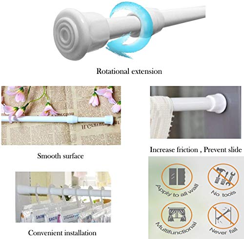 2 Pack Small Tension Rods 7 in to 11 Curtain Rods Window Rods in Extendable Width Spring Cupboard Bars for Kitchen Utensils, Closet, and Cabinet, Fit in The Spaces to Stay Up - view 4