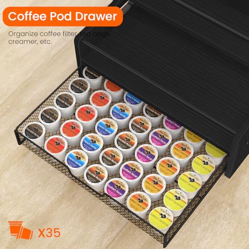 3-Tier Coffee Bar Organizer, 8 Bottle Syrup Stand, Black - view 6