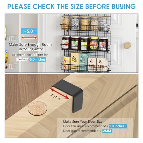 9-Tier Spice Rack Organizer with Door Hook, Wall Mount, and Extra Large Capacity for Pantry Door – Stylish Black Design for Effortless Organization, Ultimate Kitchen Storage Solution - view 6