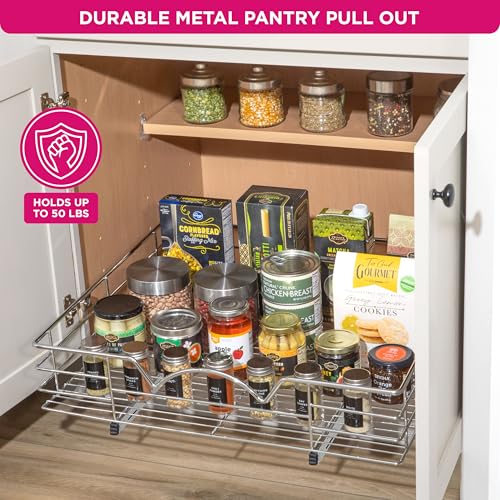 Pull Out Cabinet Organizer, Pantry Drawer, 30"W x 21"D x 5"H - view 4