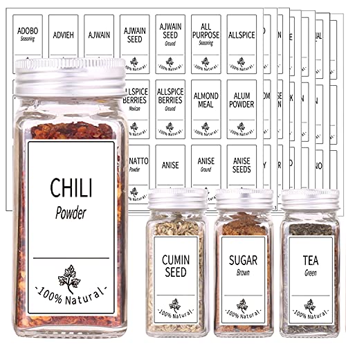 48 Pcs 4 oz Glass Spice Jars with Shaker Lids and 806 White Labels - view 2