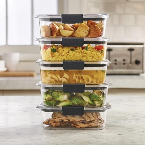 Brilliance Tritan Plastic Food Storage Containers BPA Free Airtight Lids Ideal for Lunch Meal Prep & Leftovers Set of 5 (3.2 Cup) - view 6