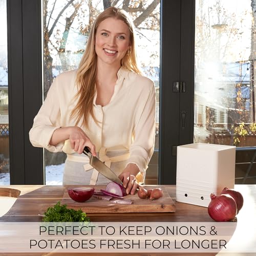 Beautiful Potato and Onion Storage Container Set - Food Safe Metal Bins - view 4