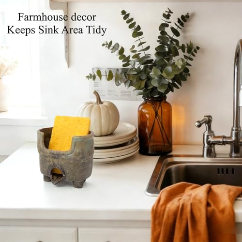 Sponge Holder for Kitchen Sink, Ceramic Sink Caddy Organizer - view 4