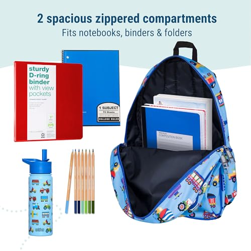 15 Inch Kids Backpack with Lunch Box Bag Bundle - Durable, Lightweight School & Travel Set - Trains, Planes, and Trucks - view 7