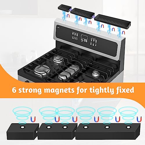 Magnetic Stove Top Shelf 30"/24"/20", 3-Piece Silicone Over the Stove Shelf Spice Rack & Spice Organizer — Heat Resistant, No Drill Kitchen Storage Organizer for Gas & Electric Stoves - view 3