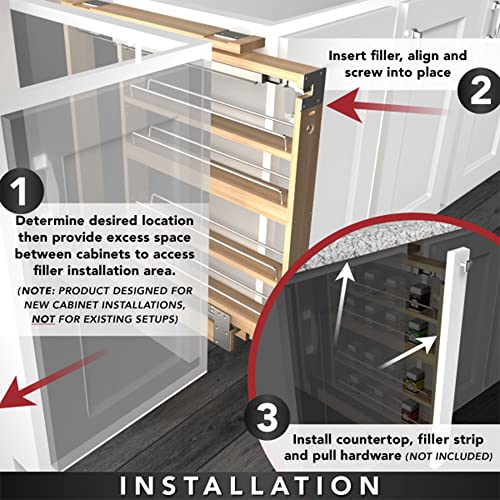 Kitchen Cabinet Pullout Wall Filler, 6" W x 30" H - view 4