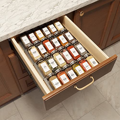 24 Pcs Spice Jars with Labels, Empty 4oz Glass Spice Bottles, Minimalist Farmhouse Spice Labels Stickers with Funnel, Seasoning Containers for Spice Rack, Cabinet and Drawer - view 4