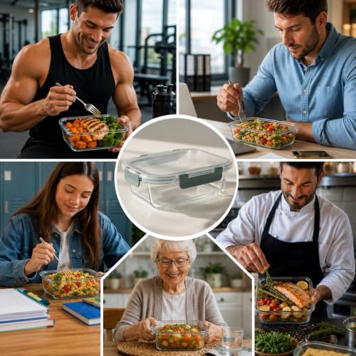 5-Piece Glass Food Storage Container Set with Airtight Lids - view 3