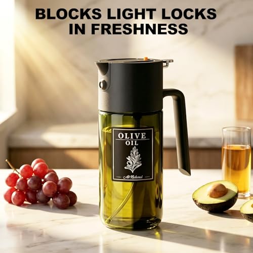 2-IN-1 Oil Sprayer for Cooking,Oil Dispenser for Kitchen,500ML,Black - view 2