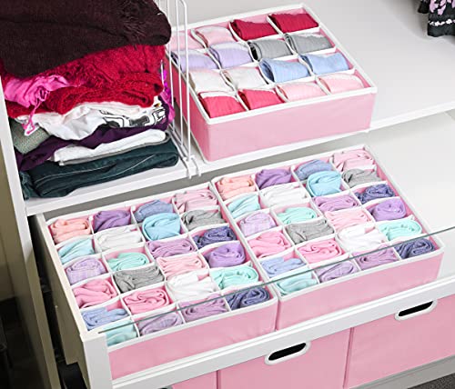Sock Drawer Organizer, 3 Pack, Pink - view 3