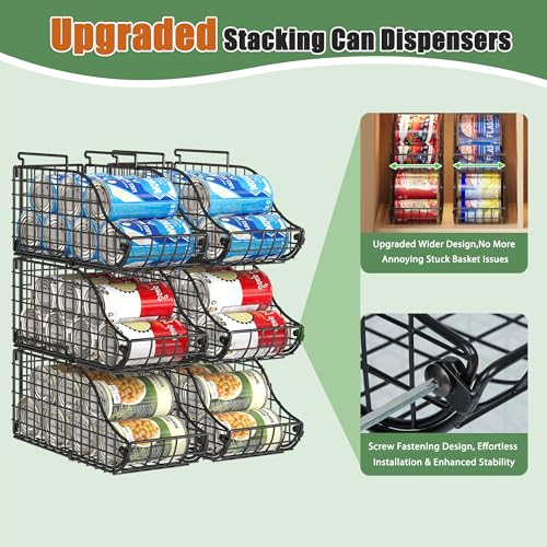 8 Pack Stackable Can Organizer for Pantry Cabinet Food Storage - view 6
