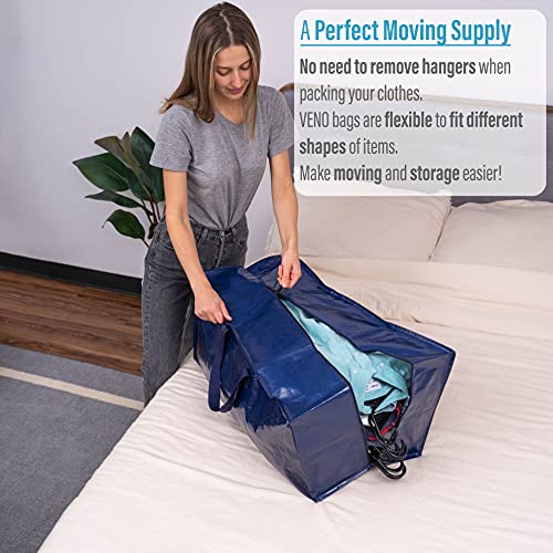 8 Packs Heavy Duty Large Storage Moving Bags Bundles, 4 Packs of Large Moving Bags with Strap and 4 Packs Oversize Moving Storage Bags - view 3