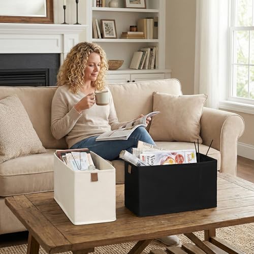 Narrow Closet Baskets, 14¾"L x 6¼"W x 8¼"H, 2-Pack, Beige - view 7