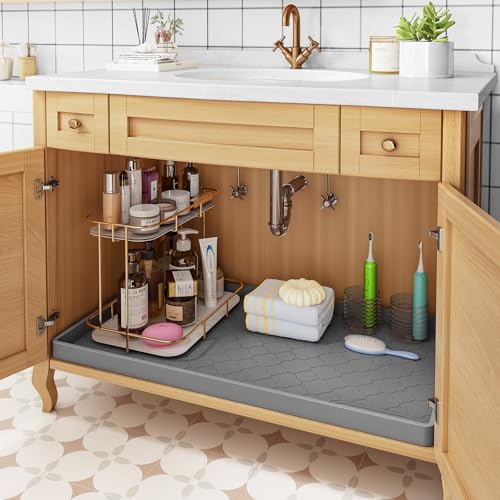 Under Sink Mat 34" x 22" Waterproof Silicone Cabinet Kitchen Liner - view 5