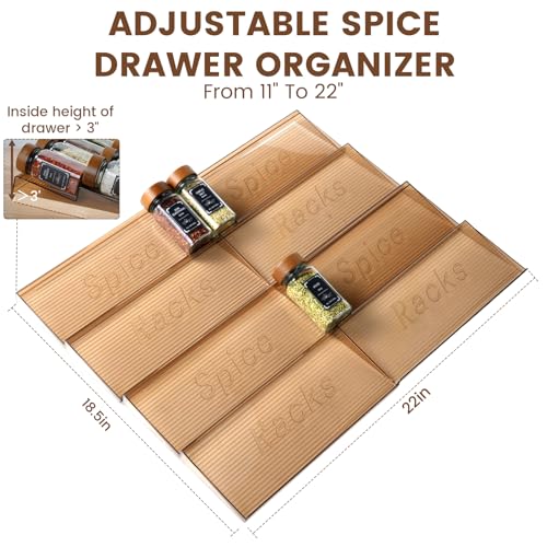 2 Pack Spice Rack with 24 Spice Jars, 4OZ Wood Lid Spice Containers with Expandable Spice Organizer Shelf, Spice Labels, Pepper Grinder Lids, Chalk Marker & Funnel Set for Drawer Kitchen Countertop - view 7
