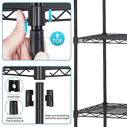5-Tier Wire Shelving Unit, 750lb, 24 x 14 x 60 in, Black - view 4