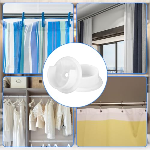 4pcs Closet Rod Holders, Plastic Tension Pole Bar Sockets for Rail - view 5