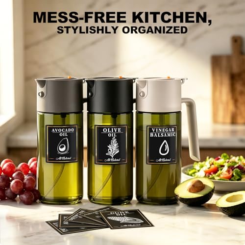 2-IN-1 Oil Sprayer for Cooking,Oil Dispenser for Kitchen,500ML,Black - view 4