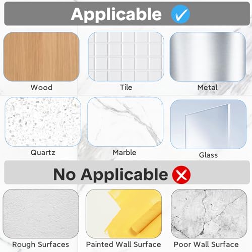 14 Pack Shower Caddy Adhesive Replacement, Strong Adhesive Hooks, Waterproof Shower Adhesive Strips, No Drilling, for Bathroom Storage Shelves and Kitchen Racks - view 6