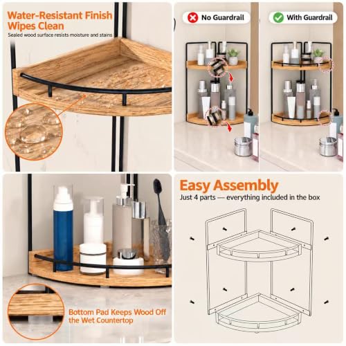 Corner Bathroom Counter Organizer,Vanity Countertop Storage Shelf - view 4