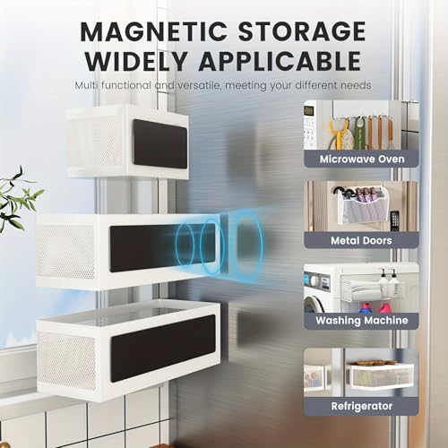 1 Pcs Magnetic Shelf For Fridge, Black, 11''L*4.9''W*3.9''H - view 3