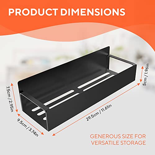 2 Pack Magnetic Shelves for Washing Machine, Laundry Organizer and Storage, Magnetic Spice Rack for Refrigerator, Holds 12 pounds each, Black Steel - view 5