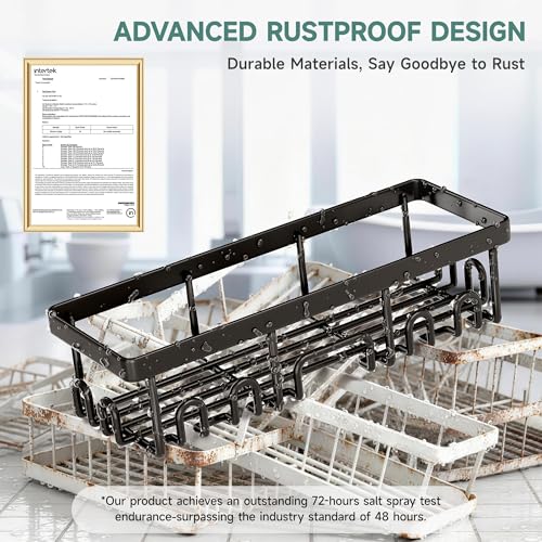 Shower Caddy 3-Pack, Advanced Rustproof Design, No Drilling Adhesive Shelves, Rack with Soap Holder, Large Capacity Bathroom Organizers and Storage, Wall-Mounted Kitchen & Home Decor, Black - view 4