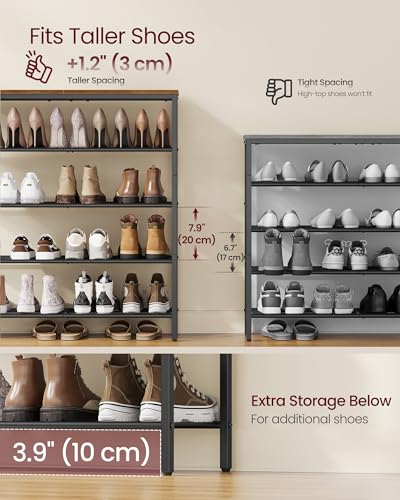 5-Tier Shoe Rack, 18-24 Pairs, Metal Mesh - view 5