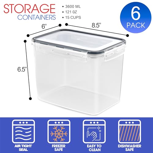 Air Tight Pantry Storage Containers, with Lids (6 Pack) - view 4