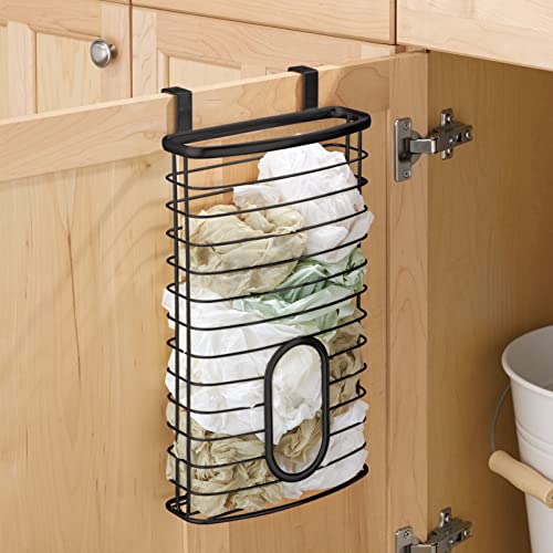 Steel Hanging Cabinet Storage Organizer Holder for Kitchen, Pantry - Holds Plastic, Sandwich, Garbage, Grocery and Trash Bags; Wrap, Foil, Pack - Spira Collection - Black - view 3