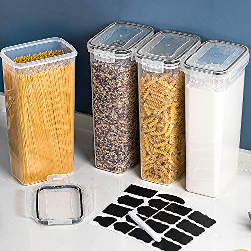 Airtight Food Storage Containers, 4 Pack, 2.8L, Black - view 6