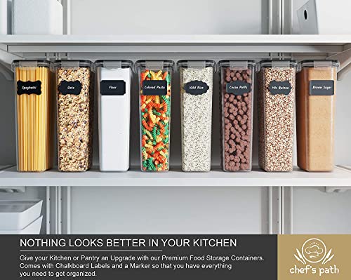 Kitchen Storage Box Set - 8 Airtight Food Jars for Storing Spaghetti, Pasta, Flour, Cereals, Pet Food Preservation, BPA Free (3 quarts) - view 4