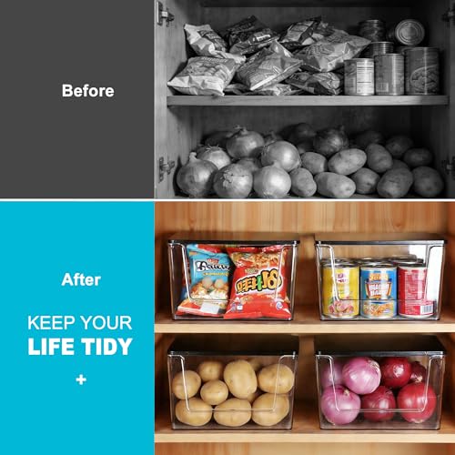 Pantry Organizers Storage, 2 Pack Large Clear Storage Bins - view 4