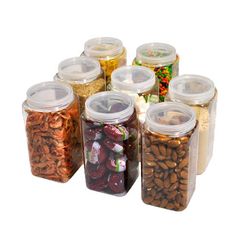 Silicook Clear Plastic Jar, Set of 3-30oz, Square Shaped, Transparent, Food Storage Container, Kitchen & Household Organization for Dry goods, Spices, Vegetables, Ingredients and More - view 5