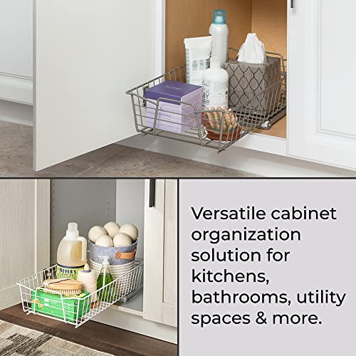 Pull Out Cabinet Organizer, Heavy Duty, Slide Out Pantry Shelves Drawers for Kitchen, Bathroom, 5.25" H x 11.13" W x 20" D, White - view 4