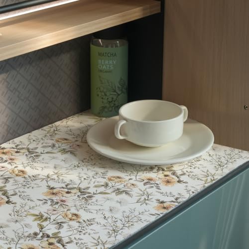 Boho Floral Leaf Shelf Drawer Liner for Cabinets Non-Adhesive - view 4
