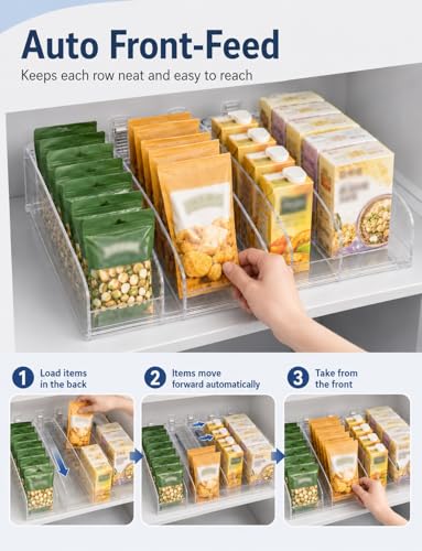 Adjustable Sliding Organizer, Self-Feed Fridge Tray, Rolling Beverage Storage for Pantry, Kitchen and Retail Shelves(5 PCS,31 cm) - view 4