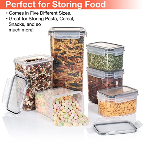 Airtight Food Storage Containers with Lids –14 Pack Kitchen Organization Set, Pantry Organization and Storage, Plastic Canisters with Lids - Cereal Containers Storage, Flour, Sugar (Black) - view 4