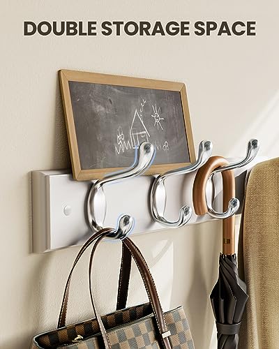 Amada Coat Rack Wall Mount 2 Pack, Coat Hangers with 8 Hooks, White - view 6