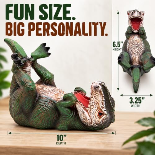 T-Rex Wine Bottle Holder, Dinosaur Wine Rack for Countertop, Funny Tyrannosaurus Rex Bottle Display, Unique Home Bar Kitchen Decor & Wine Lover Gift, 10 Inch - view 4