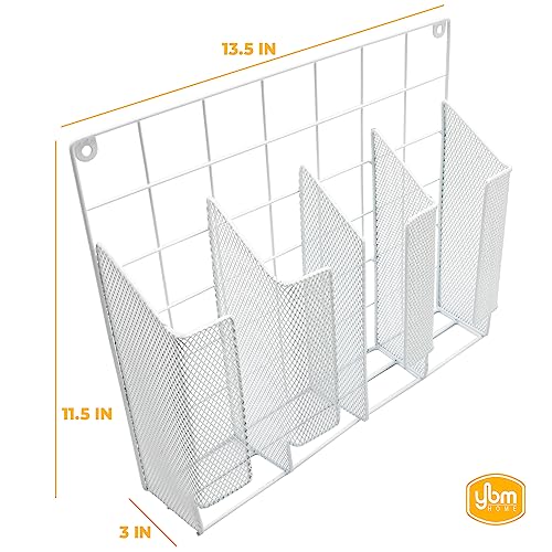 4-Compartment Wall Mount Kitchen Storage Organizer Holder Basket Pantry Caddy Wrap Rack for Aluminum Foil, Sandwich Bags - White 2232 - view 2