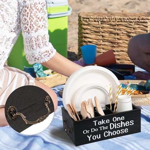 Small Paper Plate Holder,Utensil Caddy Organizer for Countertop - view 5