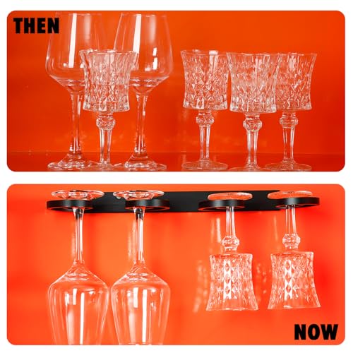 2 Pcs Wall Mounted Wine Glass Holder, Metal Rack, 15.12 Inch - view 3
