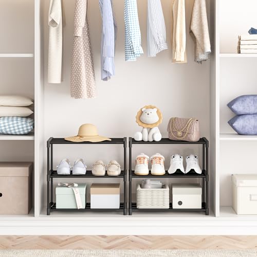 3 Tier Extra Small Shoe Rack (16.3" Wide), Lightweight Shelf - view 2
