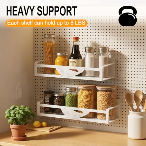 Magnetic Spice Rack for Refrigerator, 4-Pack Metal Seasoning Organizer for Kitchen Storage Organization, Space Saving Magnetic Shelf for Fridge, Pantry, Laundry Room, White - view 4