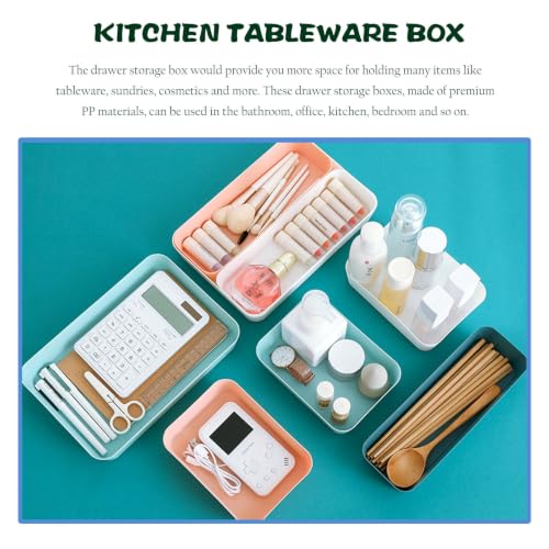 White Drawer Organizer Box with Compartments 6pcs Plastic - view 6