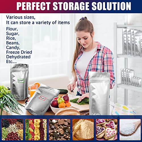 100 Pack 10.2 Mil Mylar Bags for Food Storage with Oxygen Absorbers 400cc - view 7