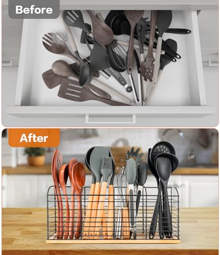 Extra Large Utensil Holder for Kitchen Counter -15.7"x 6.7"x 4.4" - view 3